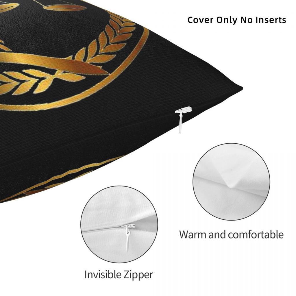 Lady Justice Square Pillowcase Polyester Linen Velvet Creative Zip Decor Pillow Case Home Cushion Cover
