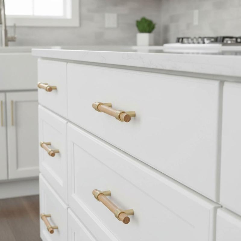 1pair Cabinet Pull Wooden Dressers Knob Simple Drawer Pulls Handles Kitchen Bedroom Furniture Hardware Enduring