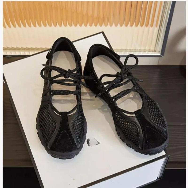 Женские летние туфли-лодочки с вырезами на круглом носке с мелким вырезом дышащая сетка низкие кеды 40 чёрный 3090₽