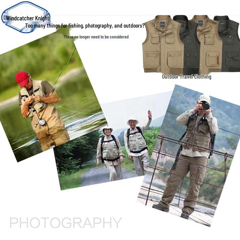 Breeze Rider Men's Multi-Pocket Denim Fishing Vest