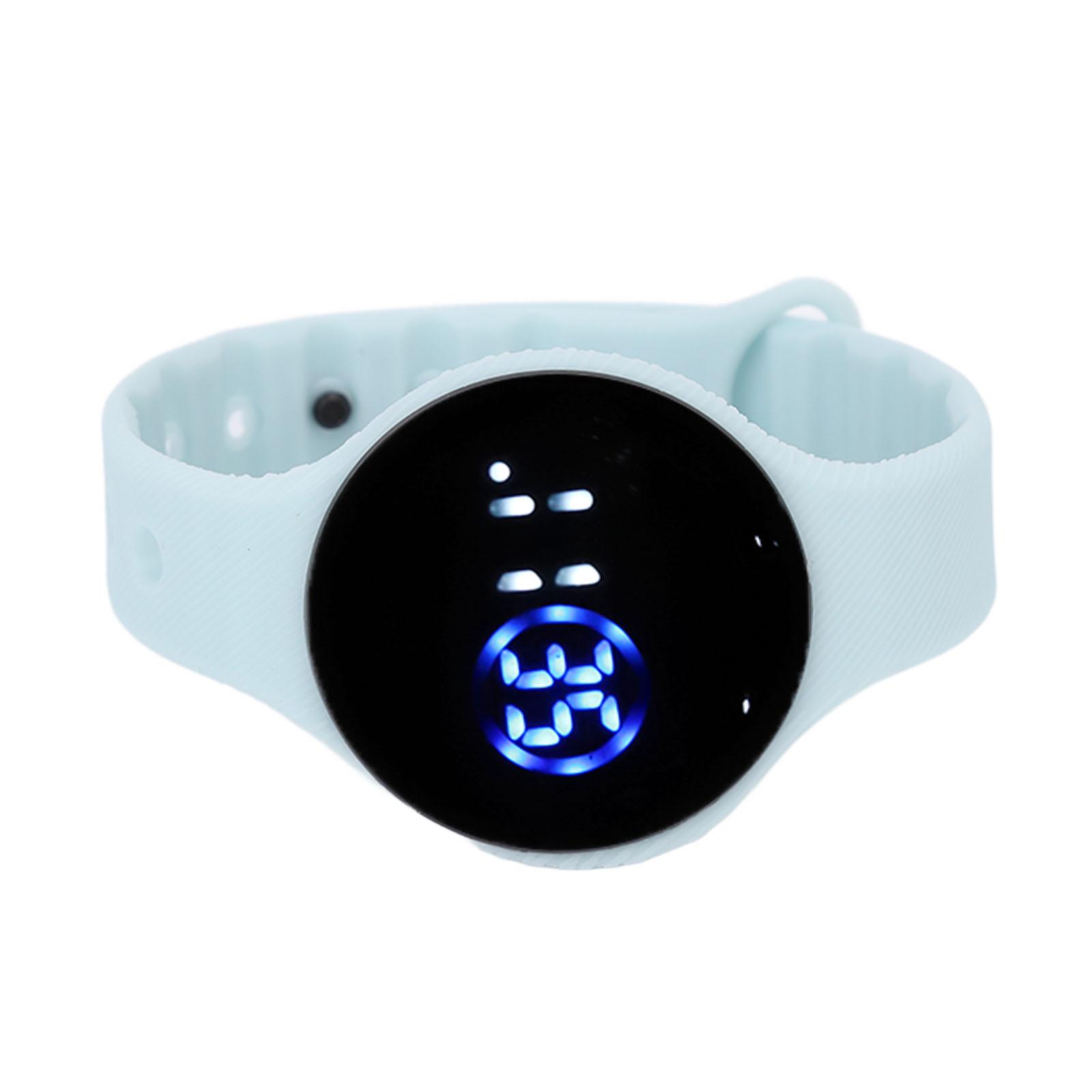 Kids Digital Watch Waterproof Silicone Watchband Scratch Proof LED Electronic Watch for Students Light Blue