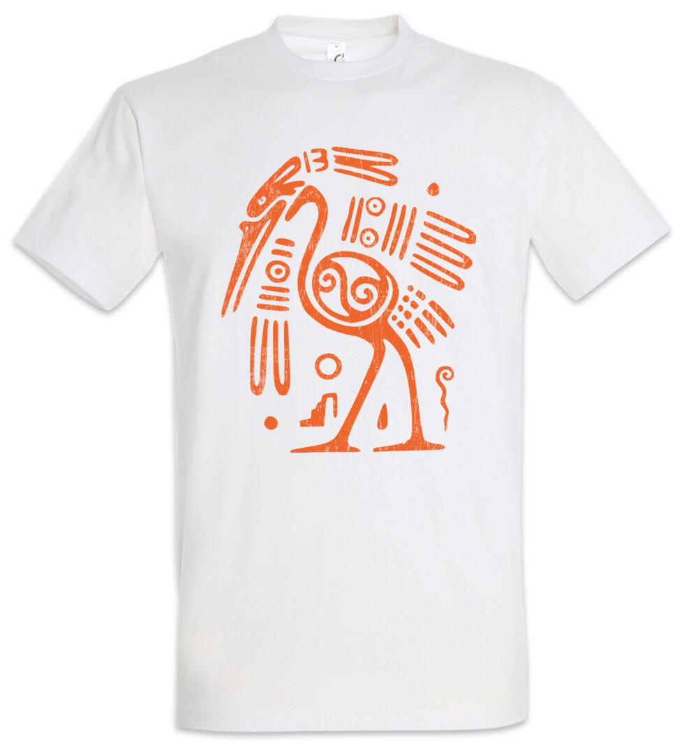 Aztec Ibis T-Shirt Bird Aztecs Empire Tattoo American Indians Tribe Sign 4XL