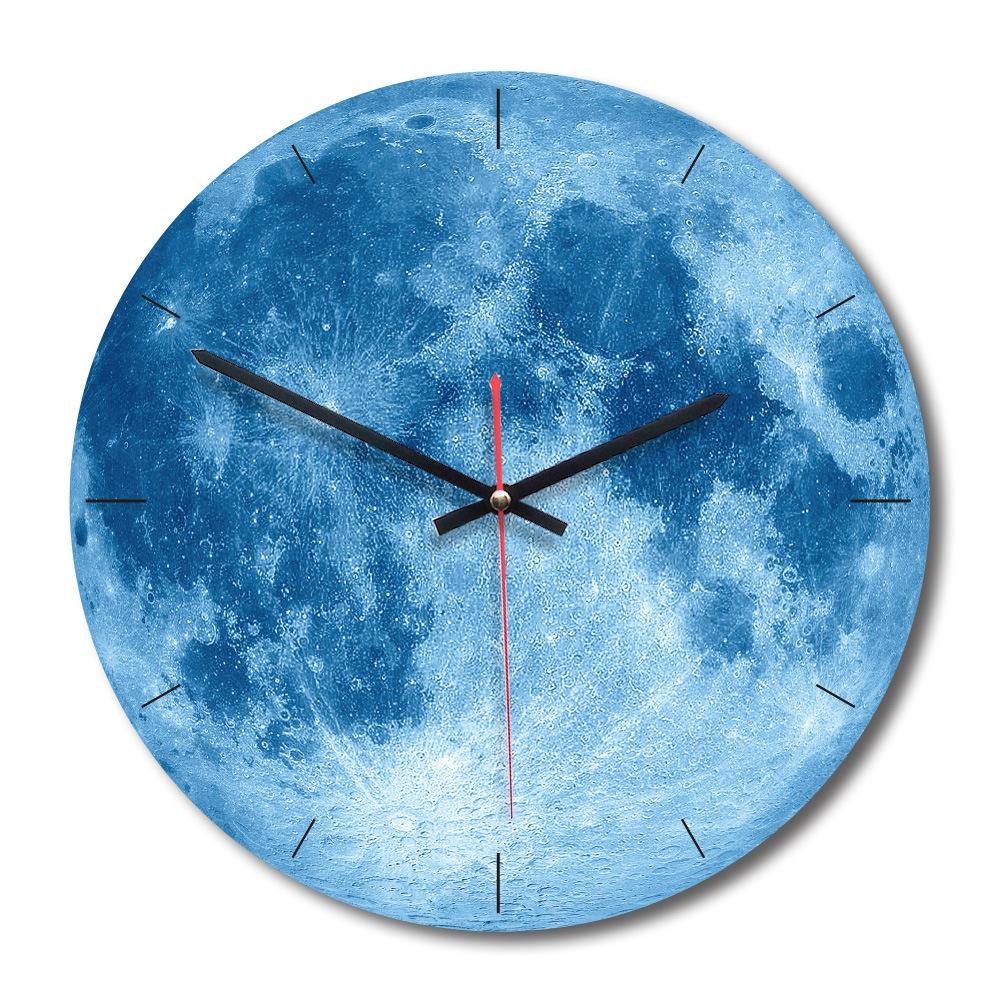 Creative Painting Wall Clock 11 Inch Moon Wall Clock Living Room Acrylic Wall Decoration Mute Clocks Unique Gift
