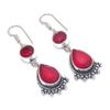Garnet Gemstone 925 Sterling Silver Earring 2.05"