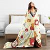 Soft BlanketsStudents Camping Bear Rilakkumas Apple Throw Blanket  Flannel Bedspread For Living Room Novelty Sofa Bed Cover