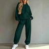 Women's Casual Loose Fit Lined Hoodie and Track Pants Two Piece Set