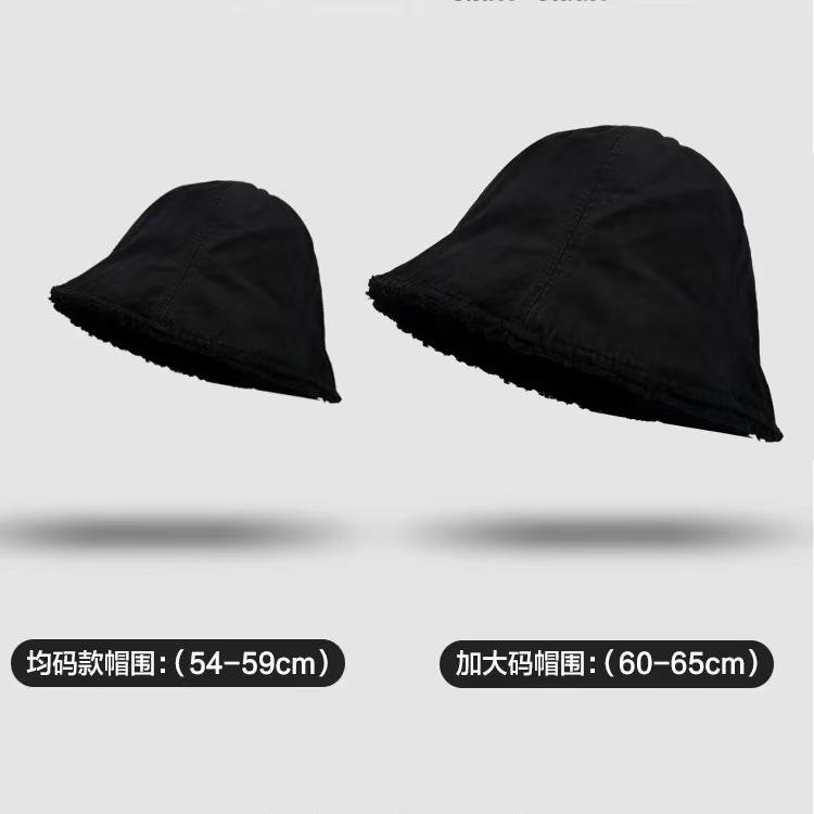 

Большая голова, закрытые глаза! Однотонная шляпа рыбака с широкими полями, детская, атмосфера, солнцезащитная, солнцезащитная, простая, самозакрывающаяся шляпа-ведро, шляпа-бассейн large size чёрный
