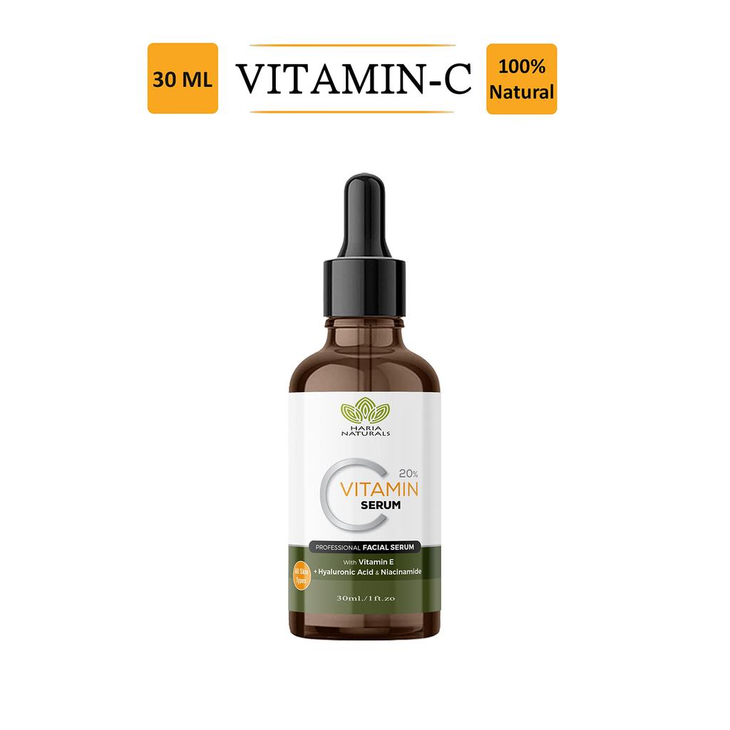 Haria Naturals Vitamin C Skin Clearing Face Serum-Brightens Skin Tone, Reduces Wrinkes, Fine Line 120ML