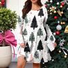 Plus Size Women's Gradient Print Casual Spring/Autumn Pocket Round Neck Long Sleeve Dress