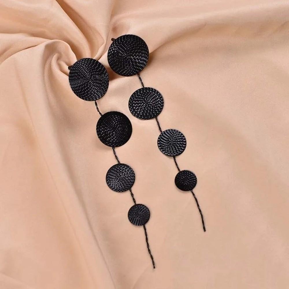 Exaggerated Circular Earrings Round Ear Pendant Vintage Drop Earrings Jewelry Gifts