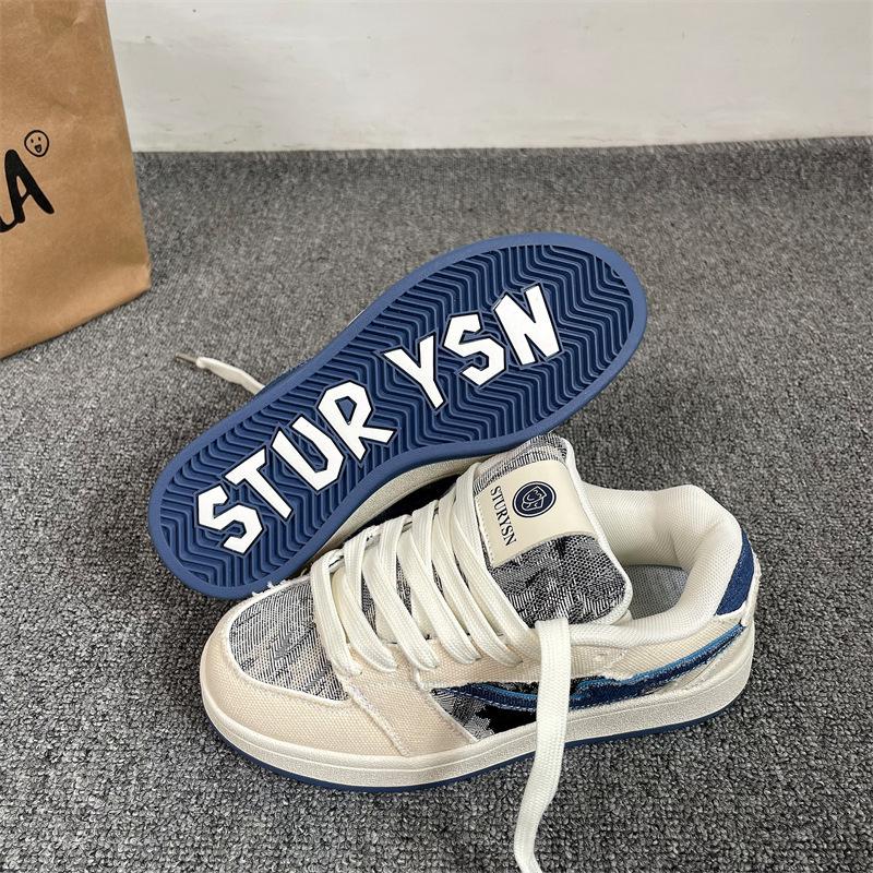 Hong Kong style platform bread shoes men's ins Guochao 2025 summer new couple leisure sports shoes student board shoes