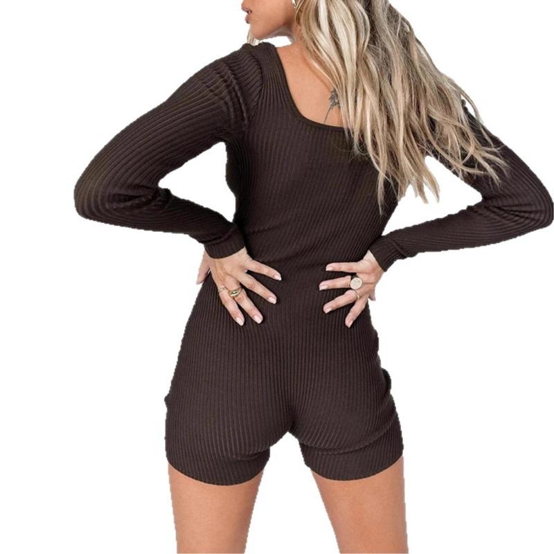 Salopetă sport cu elasticitate ridicată, cu mâneci lungi, pentru femei, de primăvară și vară