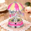 Carousel Music Box Rotatable Luminous Led Light Vintage Design For Girls Romantic Gift Desktop Ornament Musical Box For