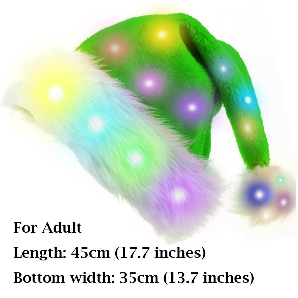 Christmas Party Hat Battery-Powered Plush Christmas Hat Light Up Santa Hat Festive For 2026 Christmas Party Holiday Celebration