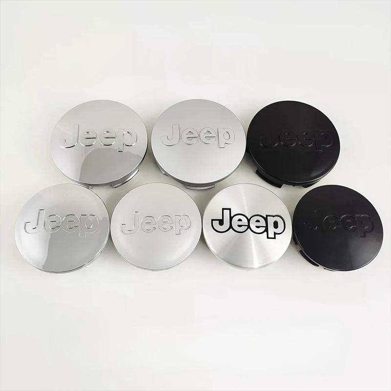 Per Jeep 4 Pezzi Coprimozzo Ruota Pneumatico Auto Set Decorazione Emblema Con Dimensioni 55MM 63MM Per Jeep Wrangler Grand Cherokee Aveng