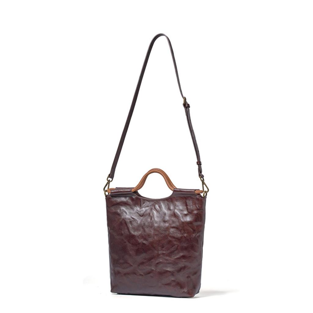 Cross-border leather whole tree paste hand scratching tannin real vegetable tanned cowhide tote bag handbag women's shoulder messenger bag bag