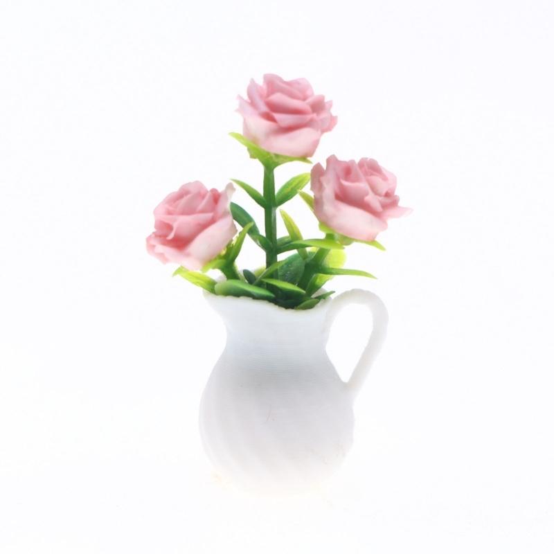 1/12 Miniature Artificial Potted Plant For Doll House Decoration Realistic Plastic Greenery Scene Display Accessories