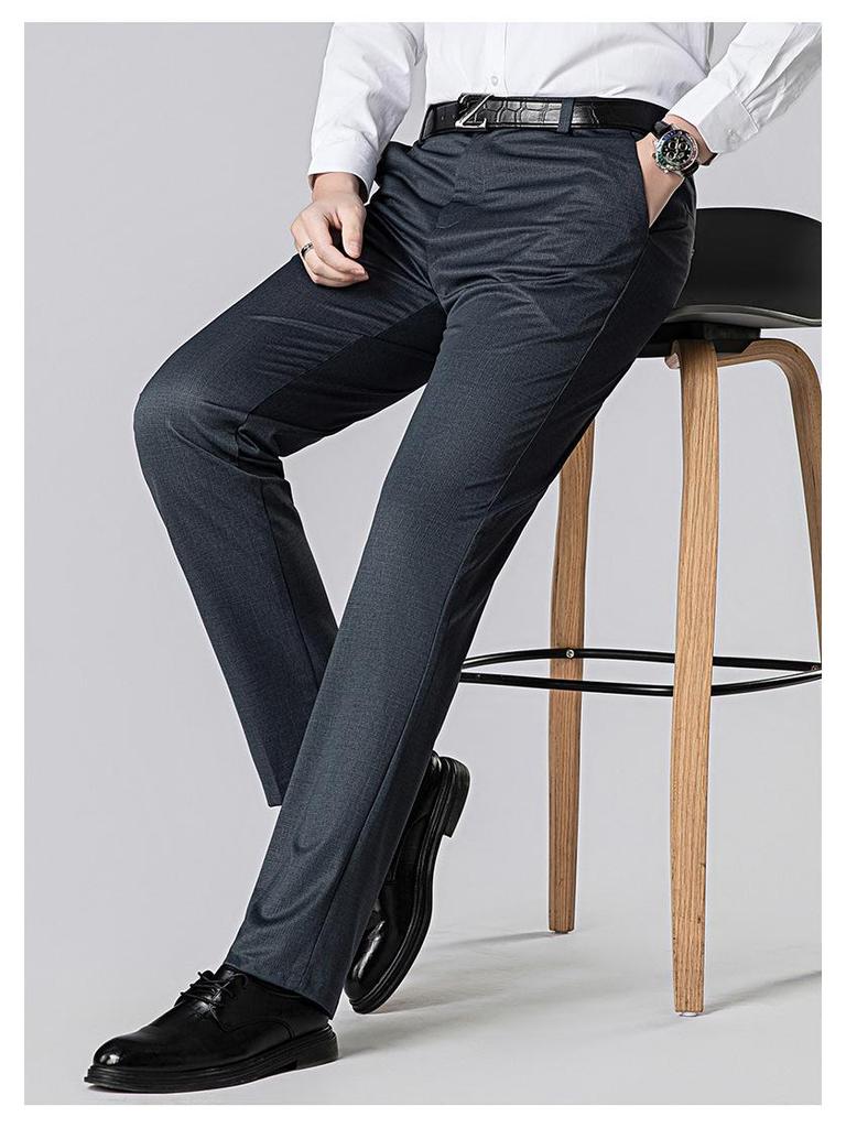 2026 Spring/Summer Men's Lightweight Casual Knit Pants - Fashionable, Versatile, Straight-Leg, Loose Fit for Middle-Aged Men
