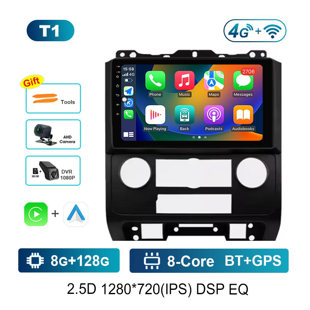 9 '' Car Video Multimedia Player DSP Stereo for Ford Escape 2007 - 2012 Carplay Android OS WiFi GPS 4G Bluetooth Split Screen