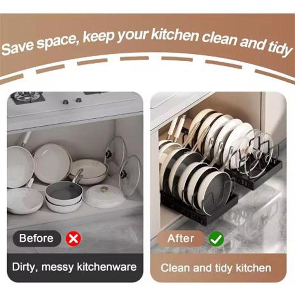 Expandable Pot Lid Holder Stainless Steel Cookware Dish Rack Kitchenware Storage Rack  Kitchen