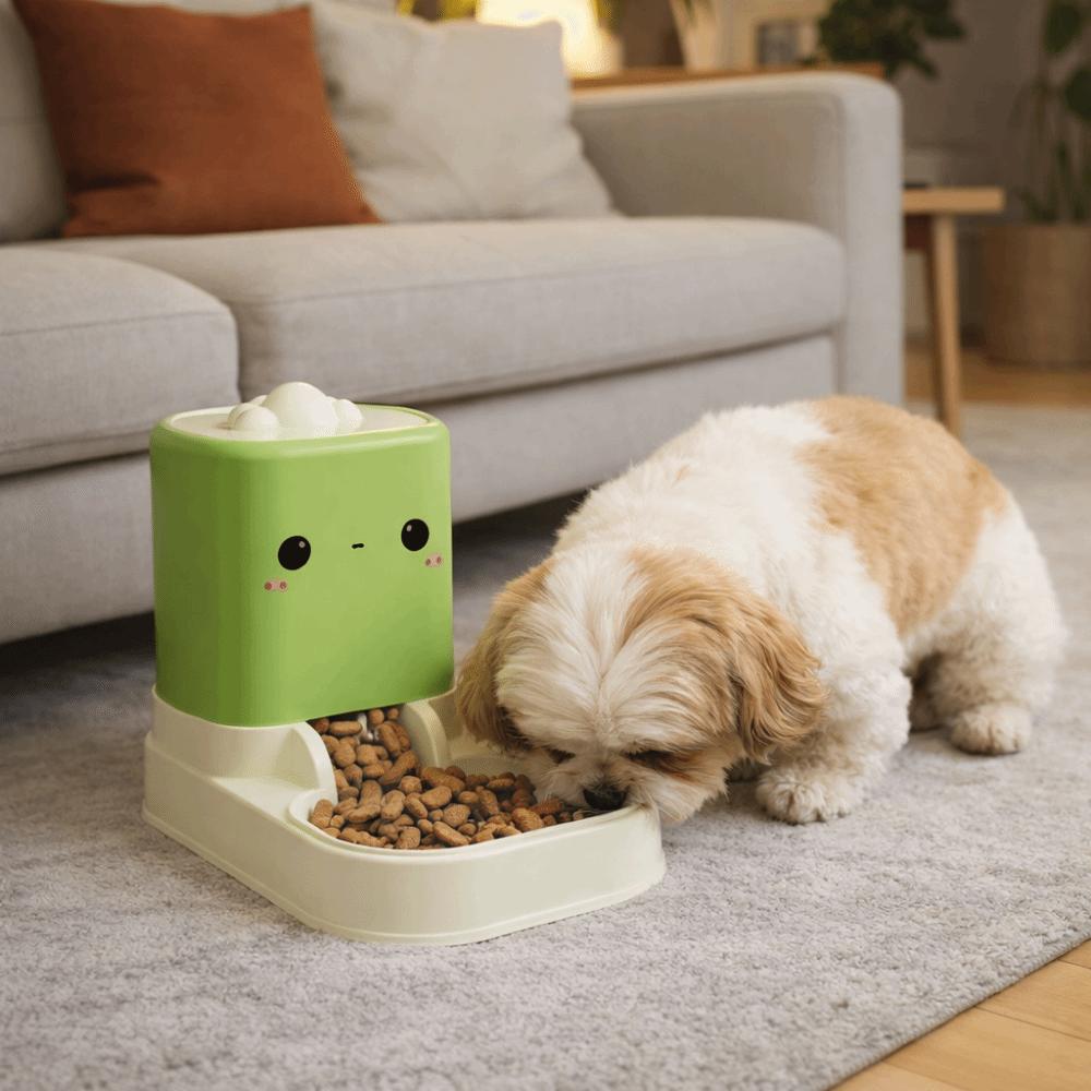 Anti Spill Cat Automatic Feeder Durable Dog Feeder Cute Cat Food Dispenser  for Cats and Dogs
