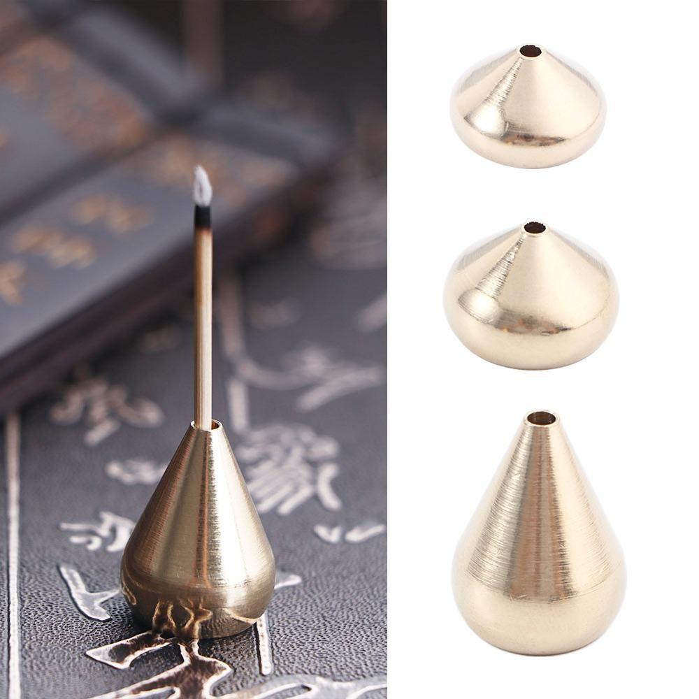 Water Drop Shape Portable Buddhism Metal Temples Sandalwood Coil Base Home Decoration Incense Base Incense Stick Holder