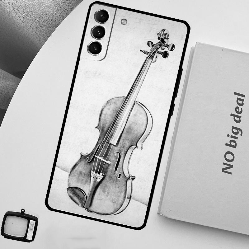 Music Violin Phone Case For Samsung Galaxy S25 Ultra S20 S21 S22 S23 Plus S24 Ultra S9 S10 S25 FE Cover