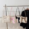 Trend largecapacity bow tote bag new fashion woven shoulder bag casual simple bag