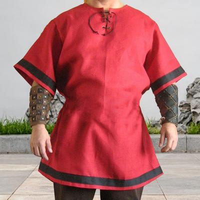 Kostým Viking Warrior Středověká pánská košile Viking Knight Outfit Vintage renesanční severská pirátská tunika košile pro cosplay scénická vystoupení