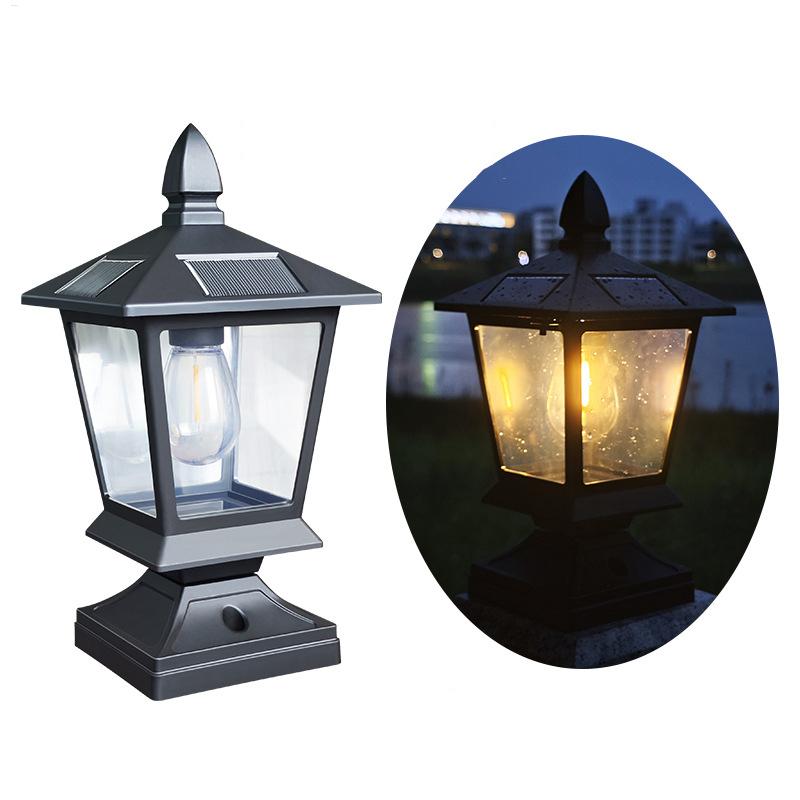 Waterproof Intelligent Decorative Post Solar Lights Outdoor Landscapes Pole Lamps for Yard Garden Fence Patio Pathway Porch