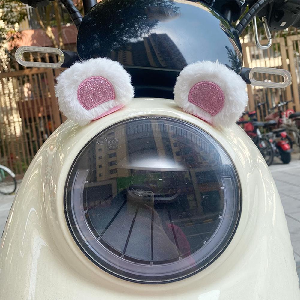 2Pcs Car Motorcycle Helmet Decoration Electric Bike Soft Plush Little Bear's Ears For Motocross Full Face Off Road Helmet Sticker