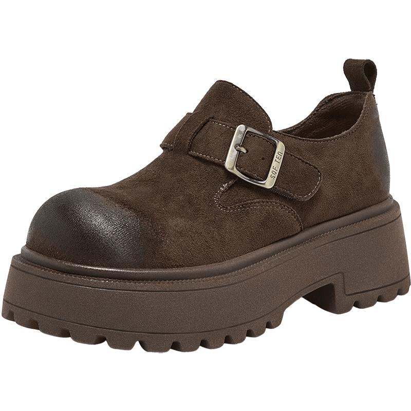BESTU Women s D3727AM6 Retro Chunky Platform Loafers 38