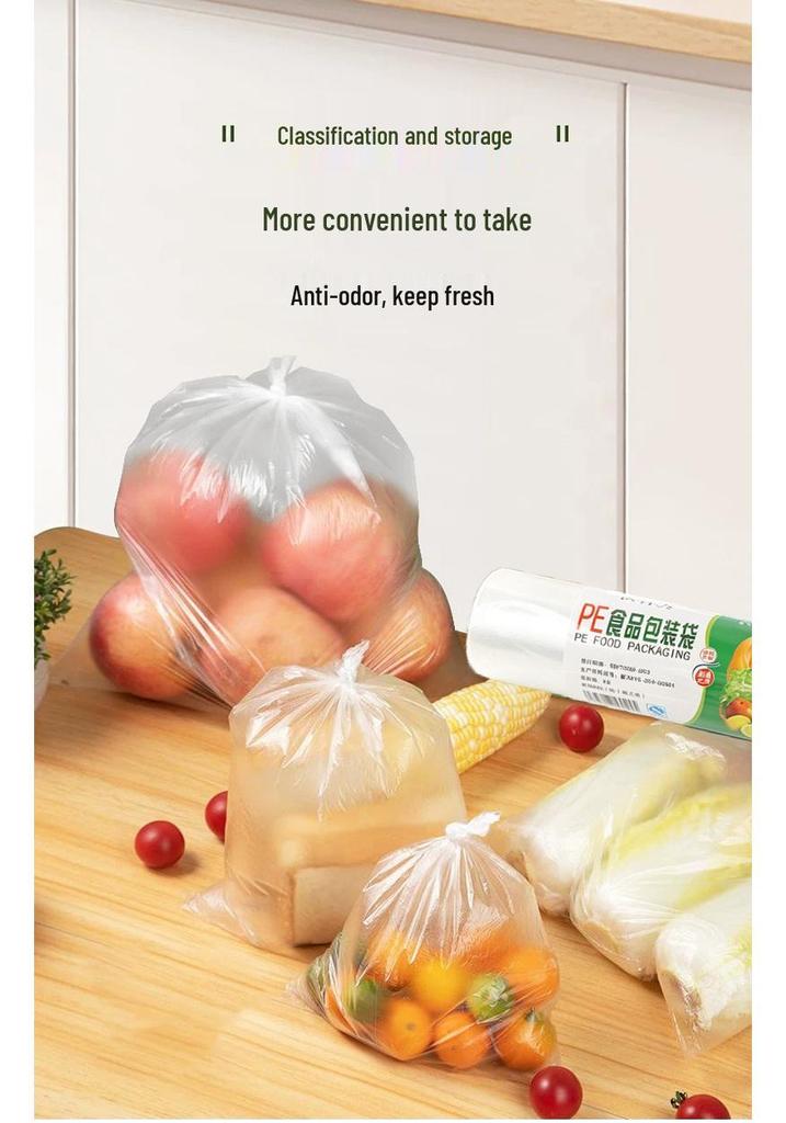Fresh-Keeping Perforated Food Bags - Large, Medium, Small Sizes - Tear-off Roll for Household Use