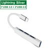 Lightning HUB Type C USB C HUB מהירות גבוהה 4 יציאות Multi Splitter מתאם OTG לאייפון HUAWEI Xiaomi Macbook Pro 15 אביזרי Air Pro