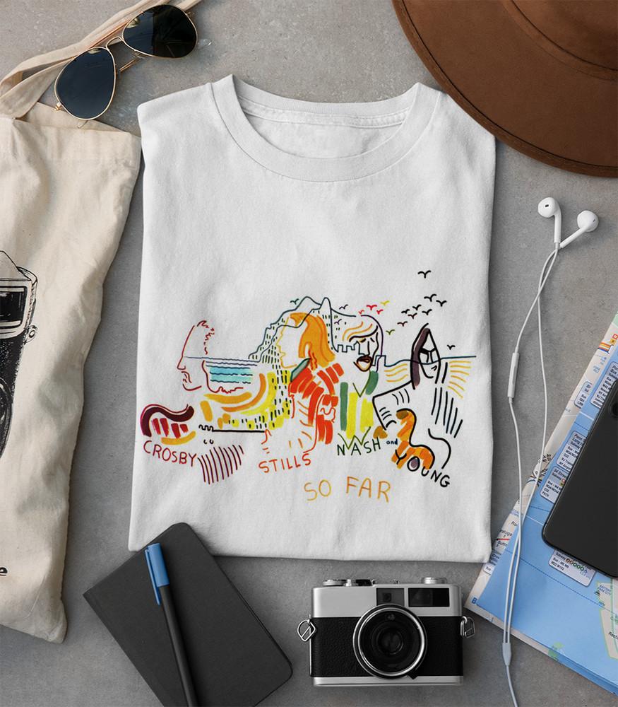 

Crosby Stills Nash Young album White T-shirt Unisex All sizes Unisex T-Shirt L