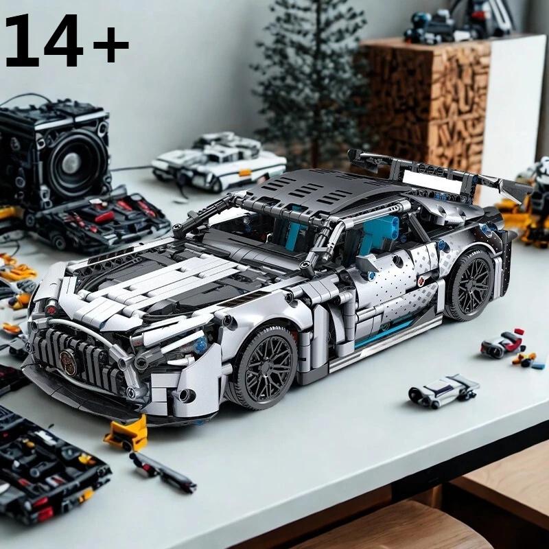 High Quality 1300+Pcs Sports Car Building Blocks 1:14 Model DIY Car Toy Assembly Model Ornament Birthday Christmas Gift for Boys