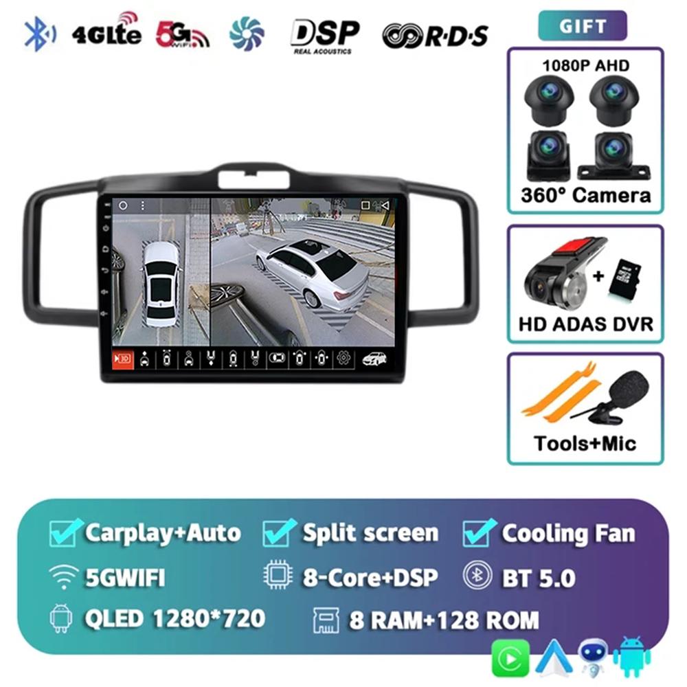 Android 14 wifi+4G Carplay AUTO BT Car Radio For Honda Freed 1 Spike 2008-2016 Navigation GPS Video Player Stereo Multimedia DVD