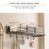 Bathroom Shelf, WallMounted Foldable Towel Rack, No Drill Aluminum Organizer for Restroom Storage,