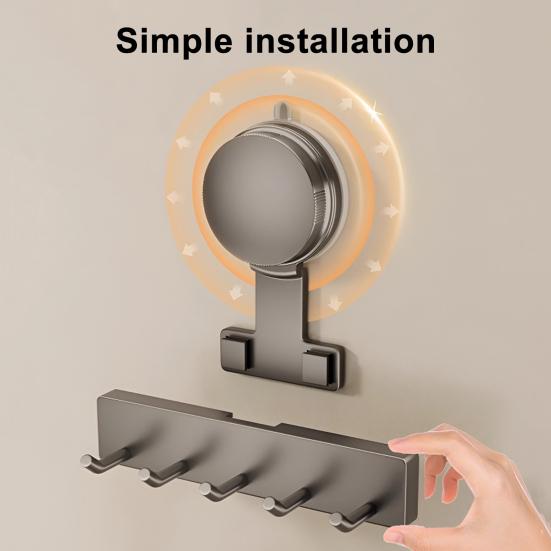 Suction Cup Hooks Strong Load-bearing Simple Installation Punch-Free Wall Mounted Bathroom Storage Rack Coat Towel Hanger