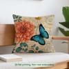 1 Vintage Stamp Butterfly Floral Cushions Pillowcase Polyester Cushion Cover Throw Pillow Pillowcover Home Car Sofa Decor