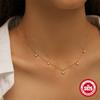 S925 Sterling Silver Quadruple Diamond Clavicle Necklace Fashion French Light Luxury Versatile Clavicle Chain