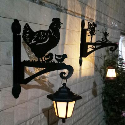 Animal Outdoor Garden Statue Figurine with Solar Lantern Crafts Decoration Stylish Iron Sculpture