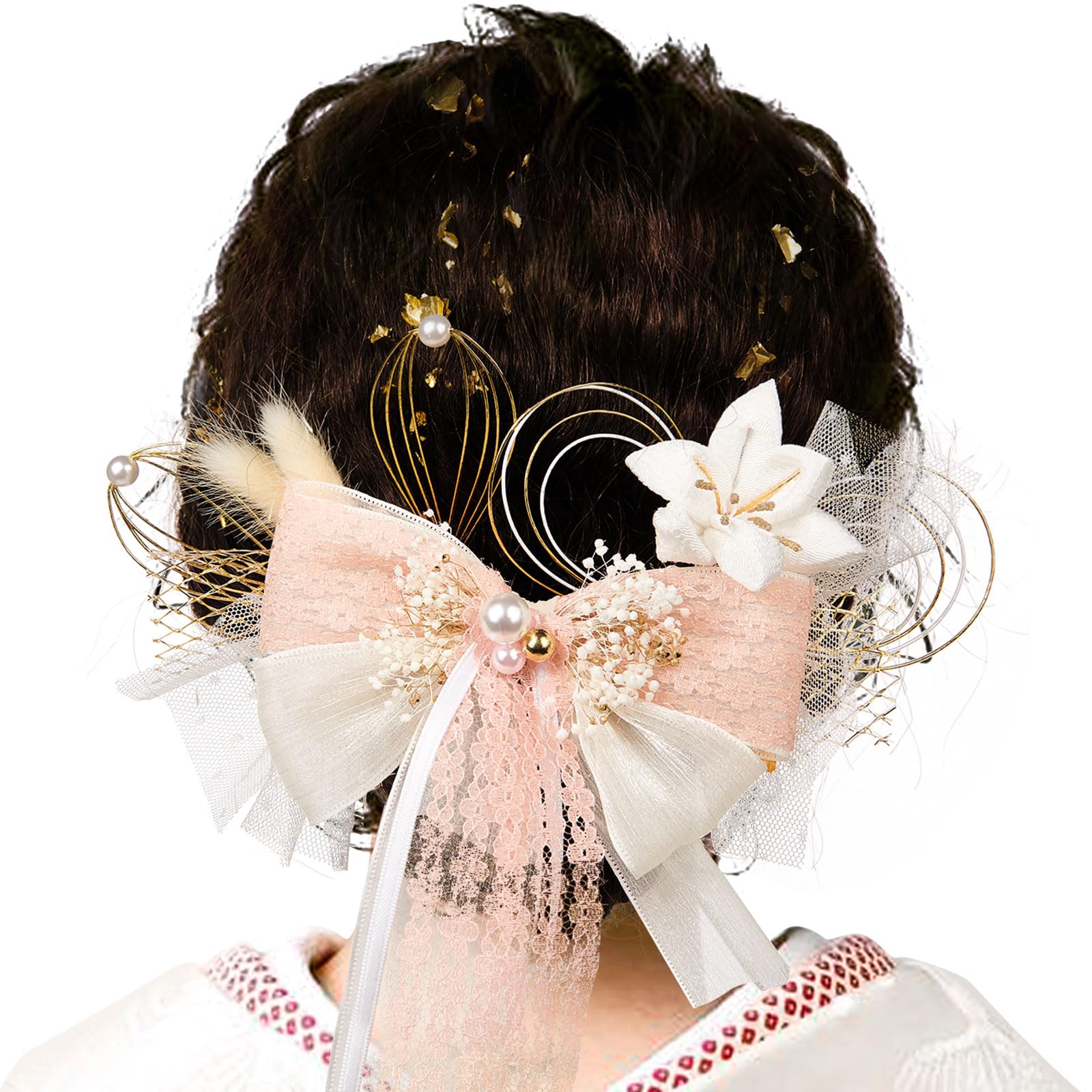 

[OTAKUMARKET] Hair Accessories Set (12 pieces) for Coming-of-Age Ceremony, Furisode, Ribbon, Flowers, Hakama, Graduation Ceremony, Kimono, Yukata,