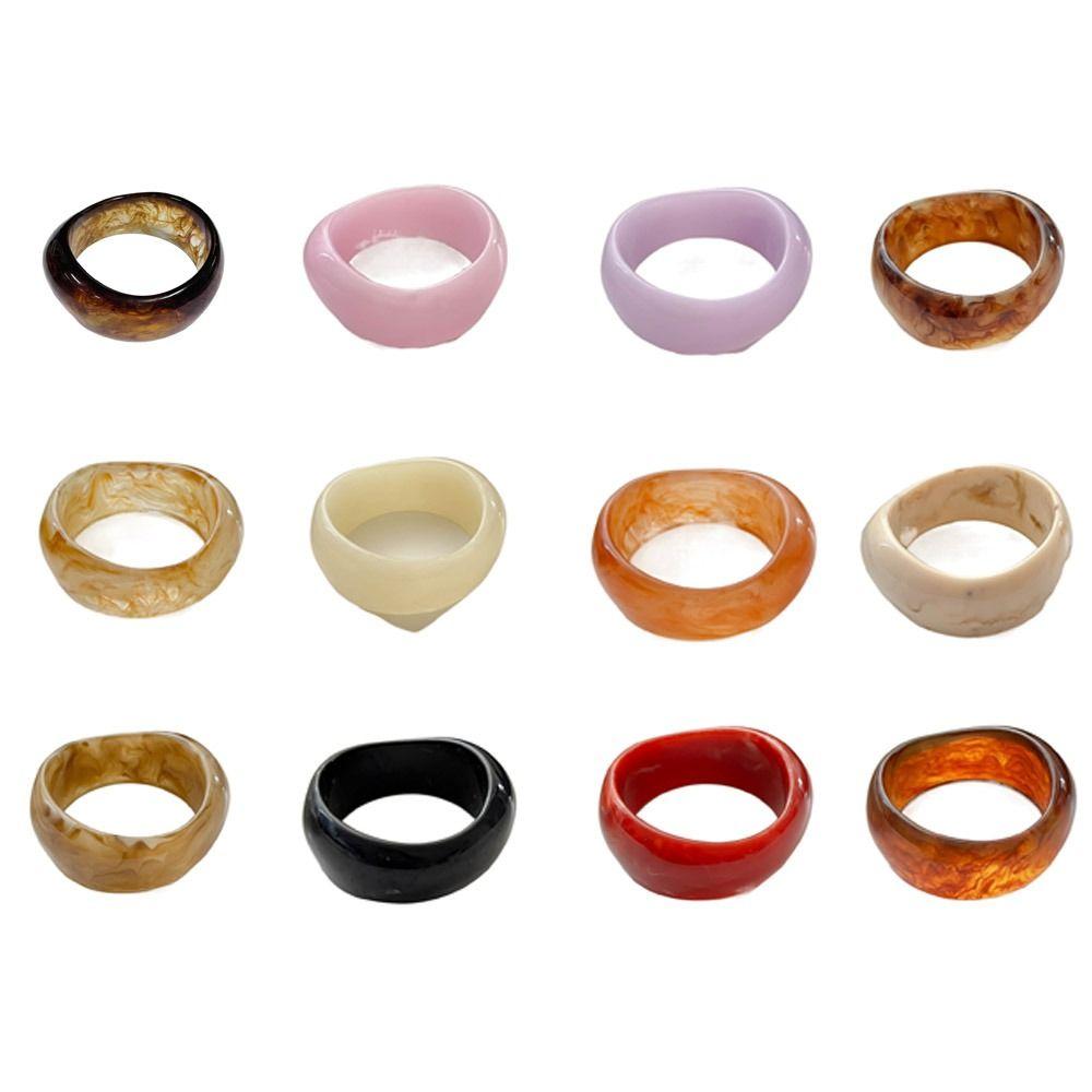 Bohemian Translucent Acrylic Bangle Europe American Style Smudged Hand Ring  Women