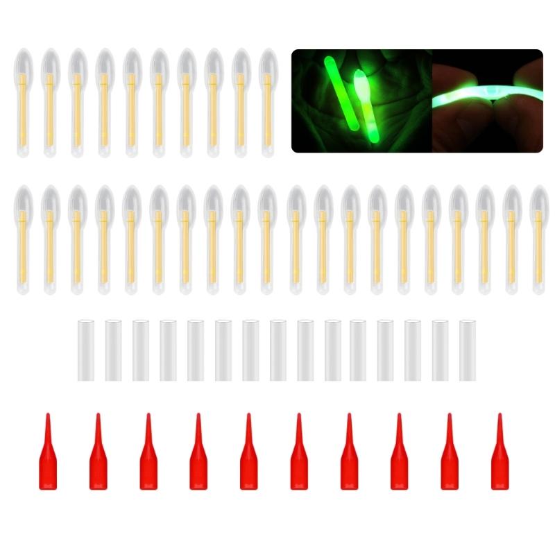 50Pcs Night Fishing Glow Stick Green Fluorescent Light Rod High Brightness Fishing Lightsticks Fits Most Float Types