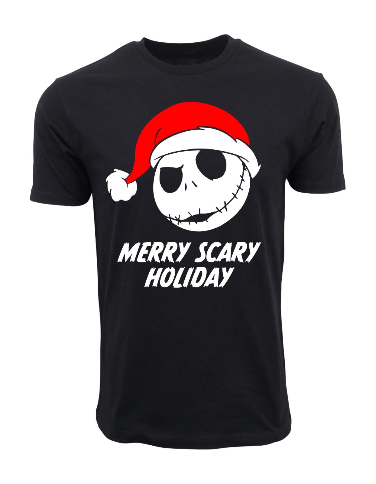 Unisex Adult Casual Graphic MERRY SCARY HOLIDAY GRAPHIC T SHIRT T-S... XL