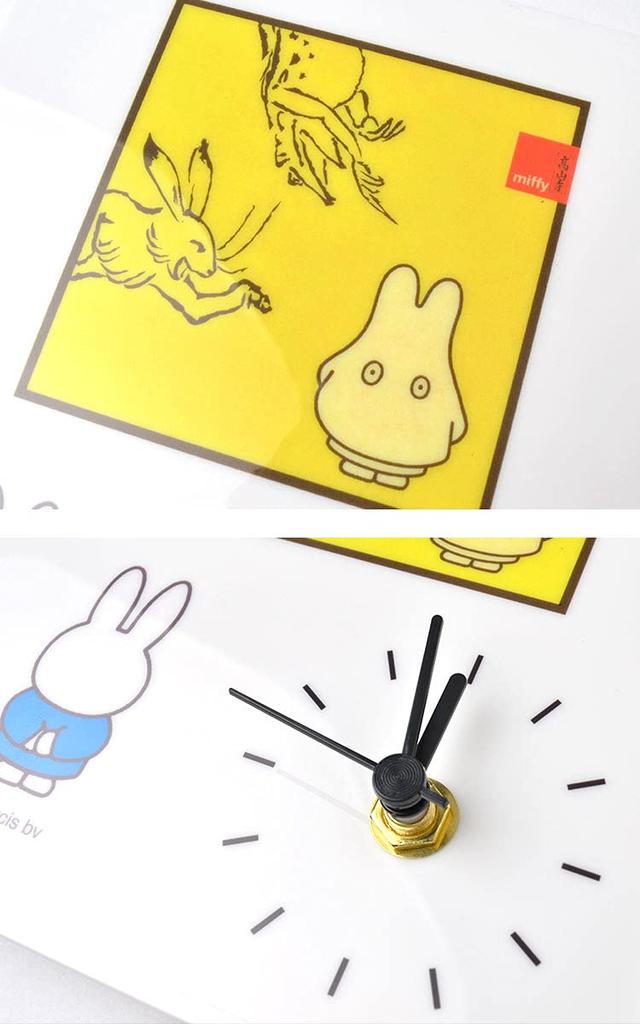 Marimo Craft MIFFY x Choju Giga Table x Clock, White, W14.5 H18.2cm, DBC-175