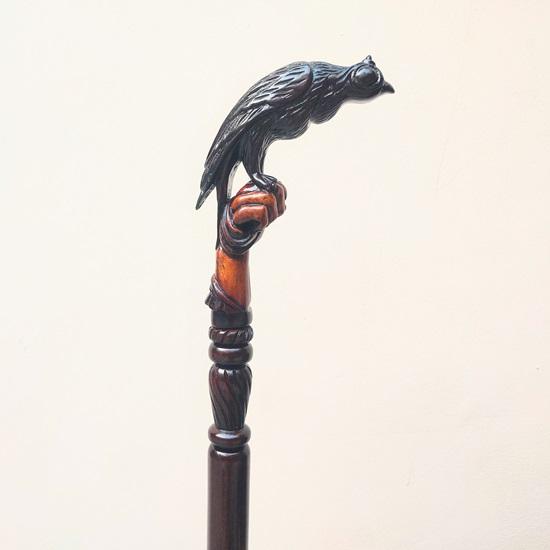 Wooden Walking Stick,Handmade Falcon Design Walking Stick,Durable Walking Stick,Best Gift For Father, Grandfather, Grandmother Mother,