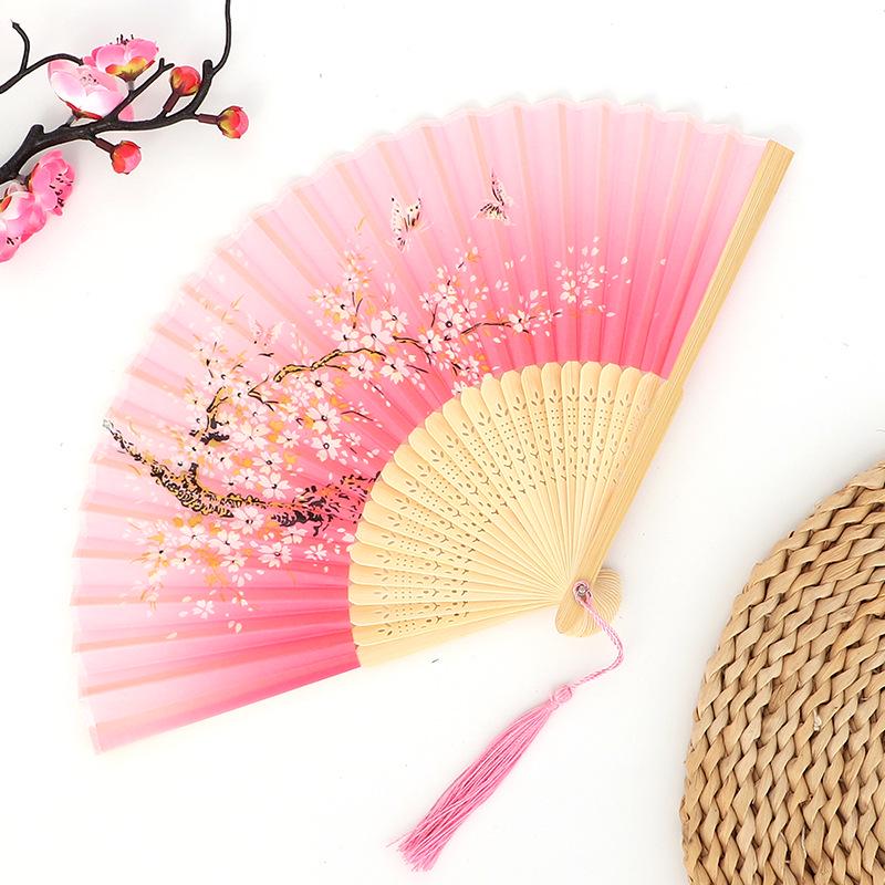 Hanfu skládací vějíř pro ženy inspirovaný japonským a čínským stylem – Scénický tanec bambusový styl