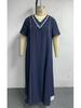 Plus Size V-Neck Slimming Dress: Tummy-Covering, Waist-Cinched with Wide Hem - New Summer Fashion